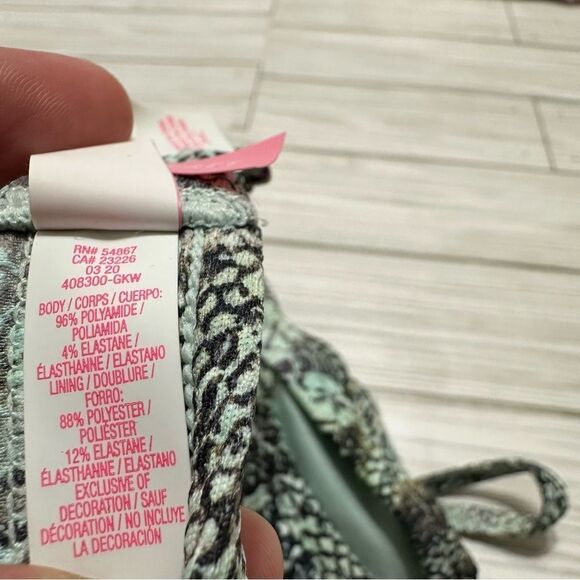 VICTORIA'S SECRET BOOSTER HALTER SWIMSUIT BIKINI‎ TOP NWT MINT SNAKESKIN MERMAID - Picture 6 of 9